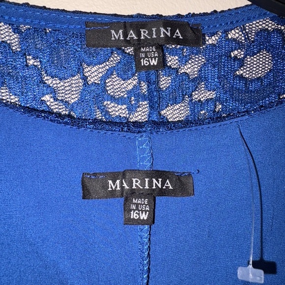 Marina Royal Blue Lace 2-Piece Jacket & Tank Top Set Plus Size 16W NWT - Picture 3 of 4